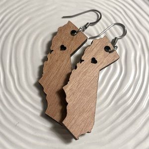 Love Nor Cal Wooden Earring with Cutout